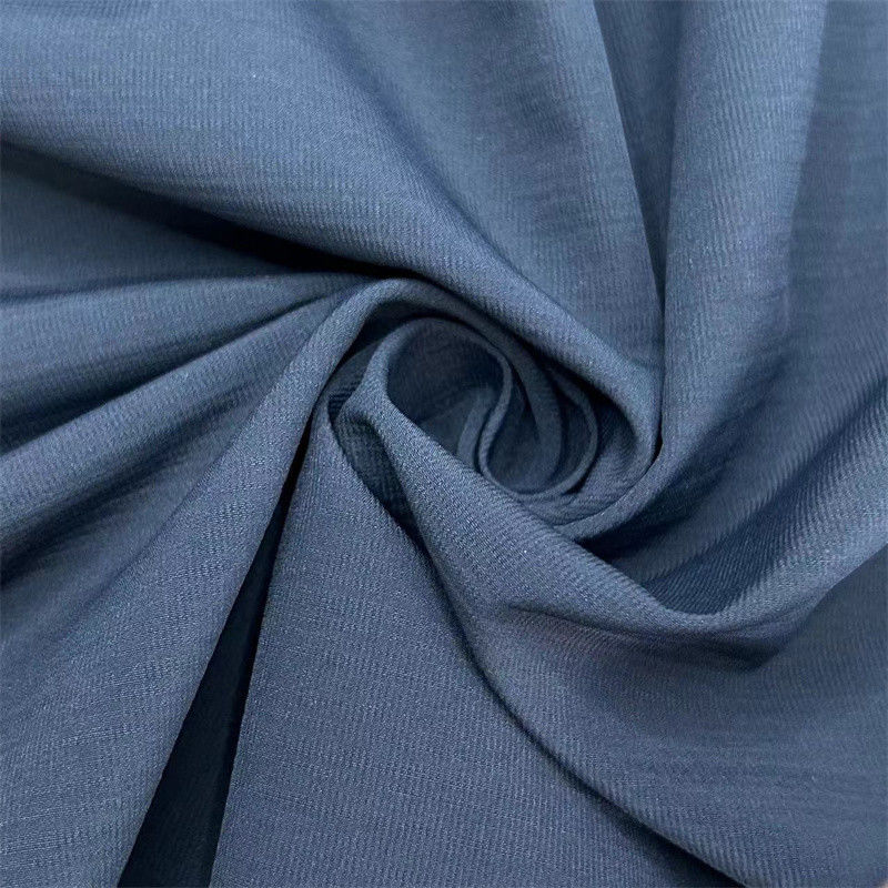 Recyceltes Polyester Seersucker Stoff Niedrigstrecken T400 Leinen wie Textur für Outdoor-Kleidung