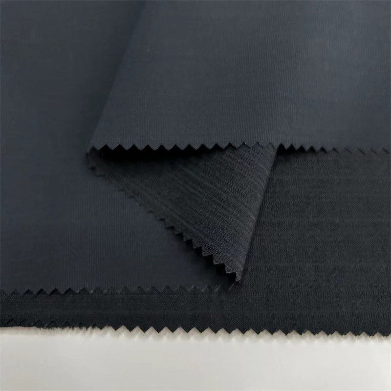 Recyceltes Polyester Seersucker Stoff Niedrigstrecken T400 Leinen wie Textur für Outdoor-Kleidung