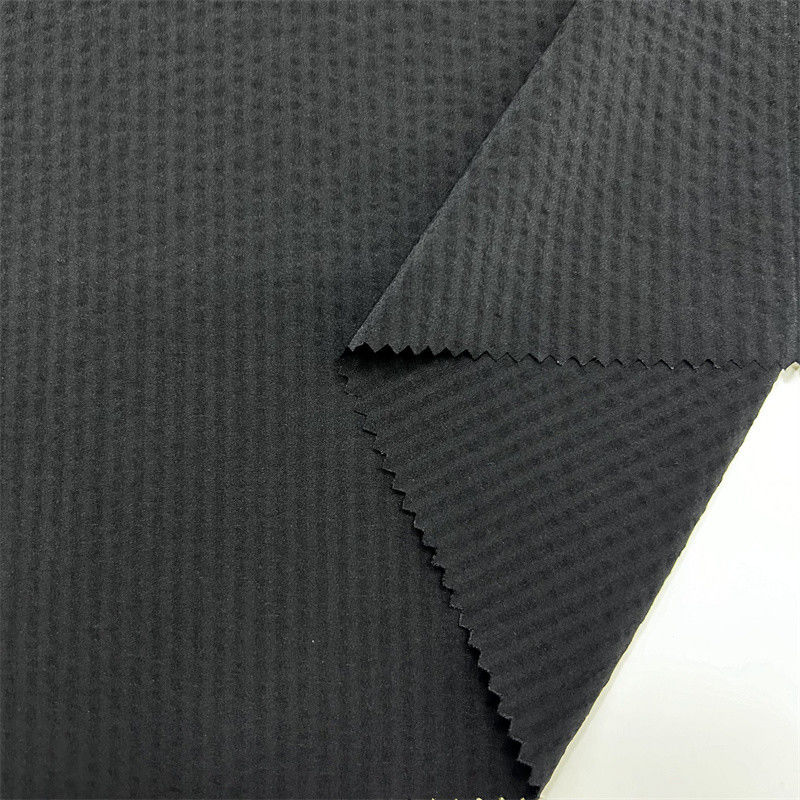 70D Nylon Vierseitige elastische Blase Vertikalstreifen Spandex Stoff 70D+70D+40D*70D+40D Oberfläche hat eine bubbelartige, holprige Textur